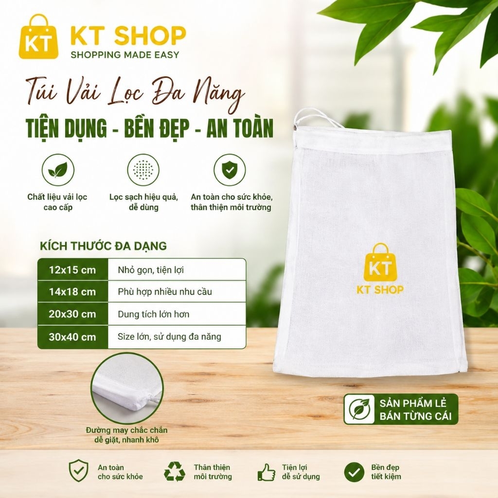 TÚI VẢI LỌC TRÀ CÓ DÂY RÚT