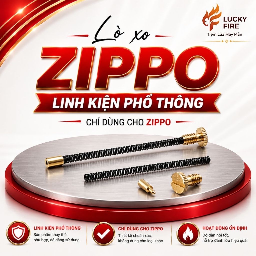 Lò xo đẩy đá Zippo, linh kiện thay thế (FLINT SPRING ASSEMBLY)