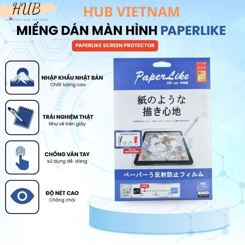 Dán Màn Hình iPad Paperlike Nhật Bản Chống Vân Tay Chống Chói Dành Cho Ipad Mini/Gen/Air/Pro C07