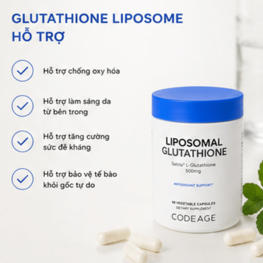 CODEAGE LIPOSOMAL GLUTATHIONE 500mg –  NHẬP KHẨU MỸ