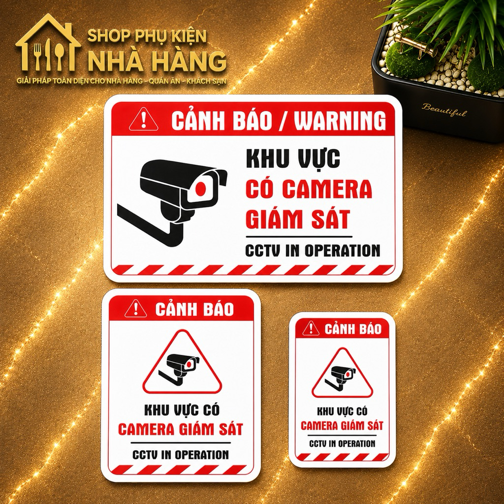 Bảng Cảnh Báo Khu Vực Có Camera Quan Sát, Nhắc Nhở Có Camera Đang Hoạt Động Làm Bằng FORMEC Cao Cấp
