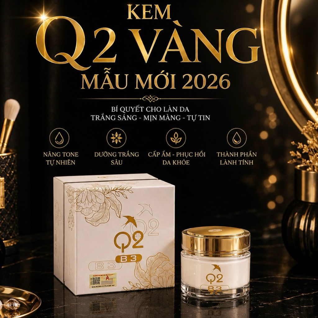 Kem Q2 Vàng Collagen Mẫu Mới 2026 Hàng Chính Hãng