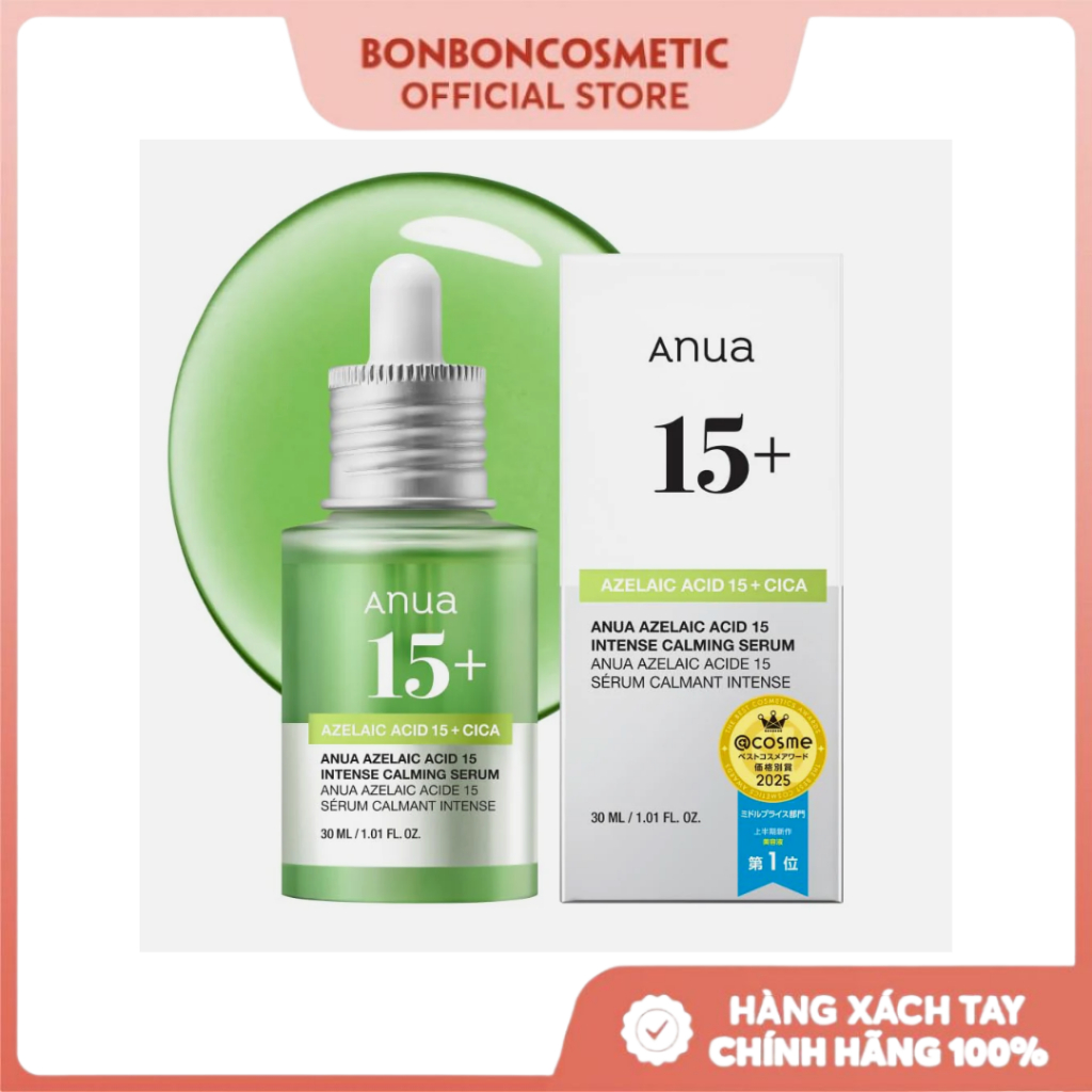 Serum Dịu Da Anua Azelaic Acid 10 + Hyaluron Redness Soothing Serum 30ml - BONBONCOSMETICS