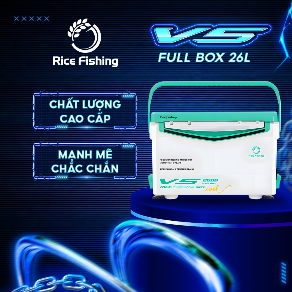 Thùng câu đài V5 Plus 26L Rice Fishing bản nâng cấp cách nhiệt hiệu quả phiên bản mới KK-69