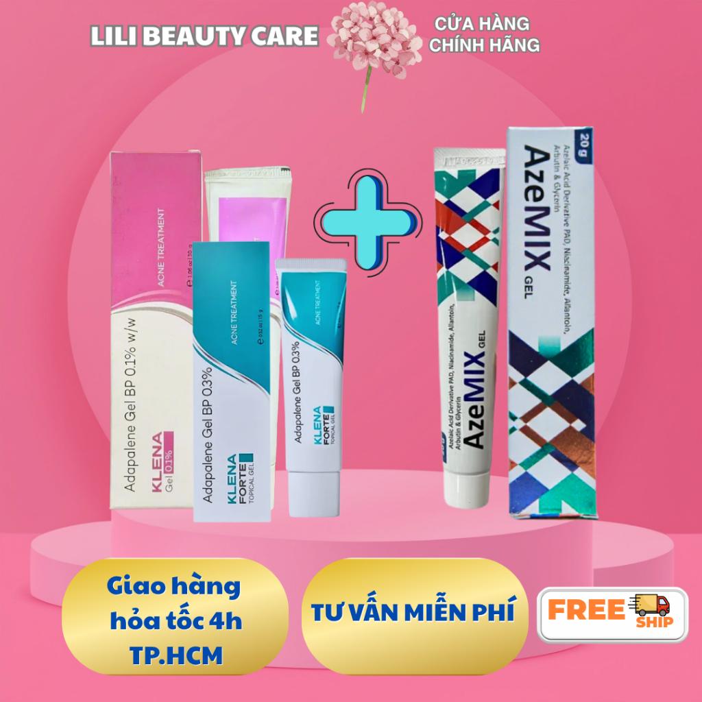 zeMIX 20% | Klena Forte 0.1% | Klena 0.3% | Bộ đôi sản phẩm cải thiện mụn và giảm thâm mụn
