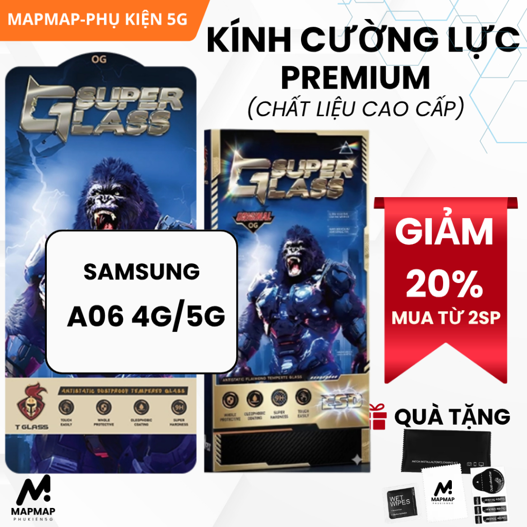 Cường lực Samsung A06 4G,5G MAPMAP PREMIUM full màn | Miếng kính dán bảo vệ màn hình cho ss galaxy