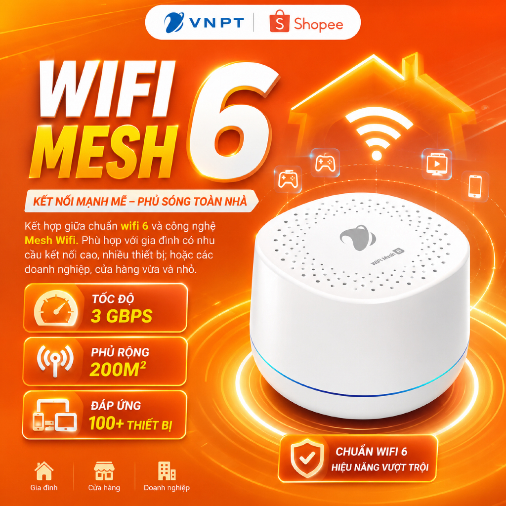 [CHÍNH HÃNG] Wifi Mesh 6 VNPT Technology IGate EW302S tốc độ cao 3,000MB chuẩn AC 2 băng tần