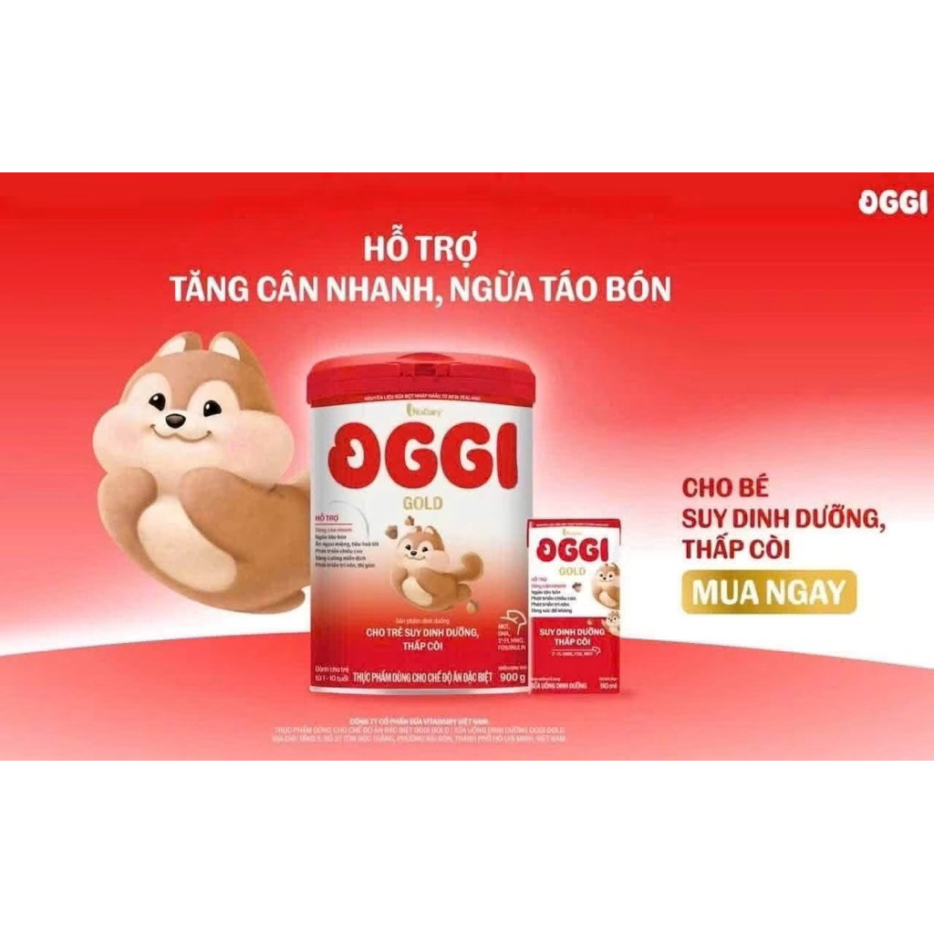 Sữa Bột Oggi Gold Dinh dưỡng cho trẻ Suy dinh dưỡng thấp còi (800g)