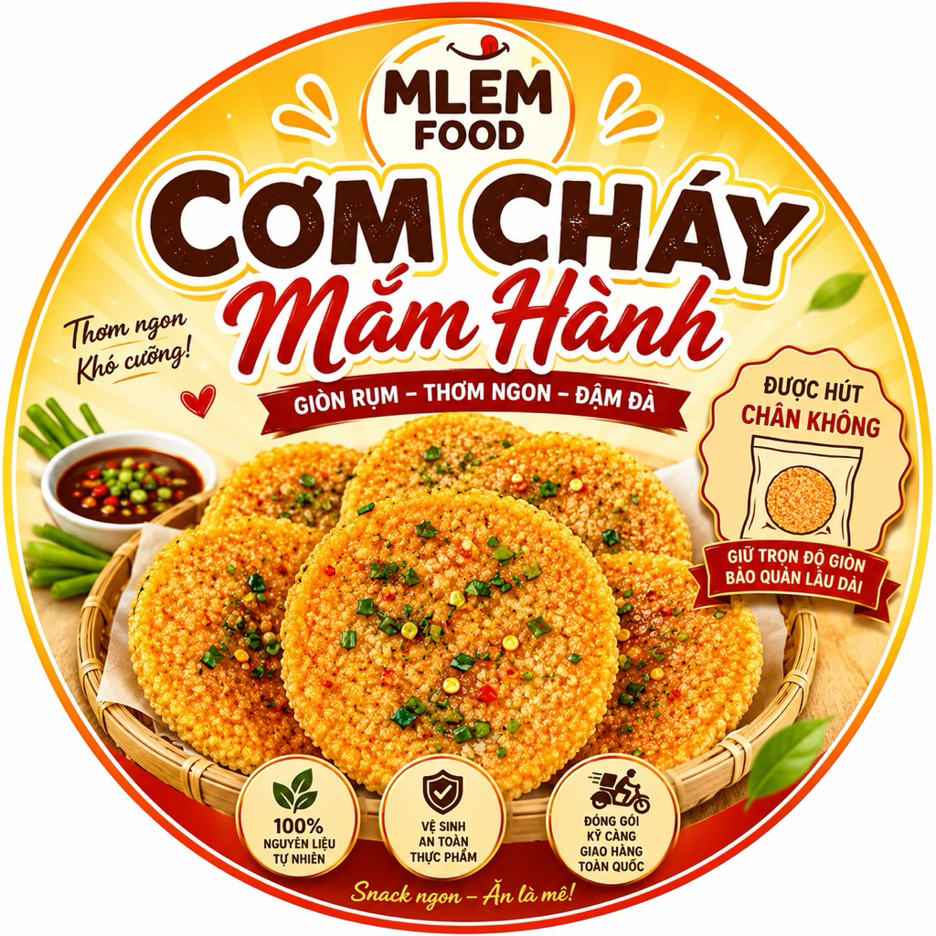 ( 12 túi mỗi túi 3 miếng) CƠM CHIÊN MẮM HÀNH ĐƯỢC HÚT CHÂN KHÔNG ĐẶC BIỆT THƠM NGON, VỊ ĐẬM ĐÀ NHÀ M
