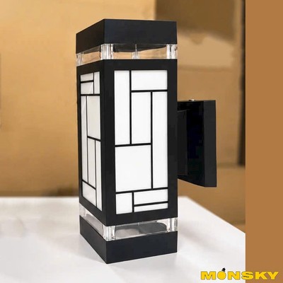 Đèn cột MONSKY BUFF trang trí nhà cửa dùng bóng LED 3 màu sáng vàng, xanh, tím tiết kiệm điện