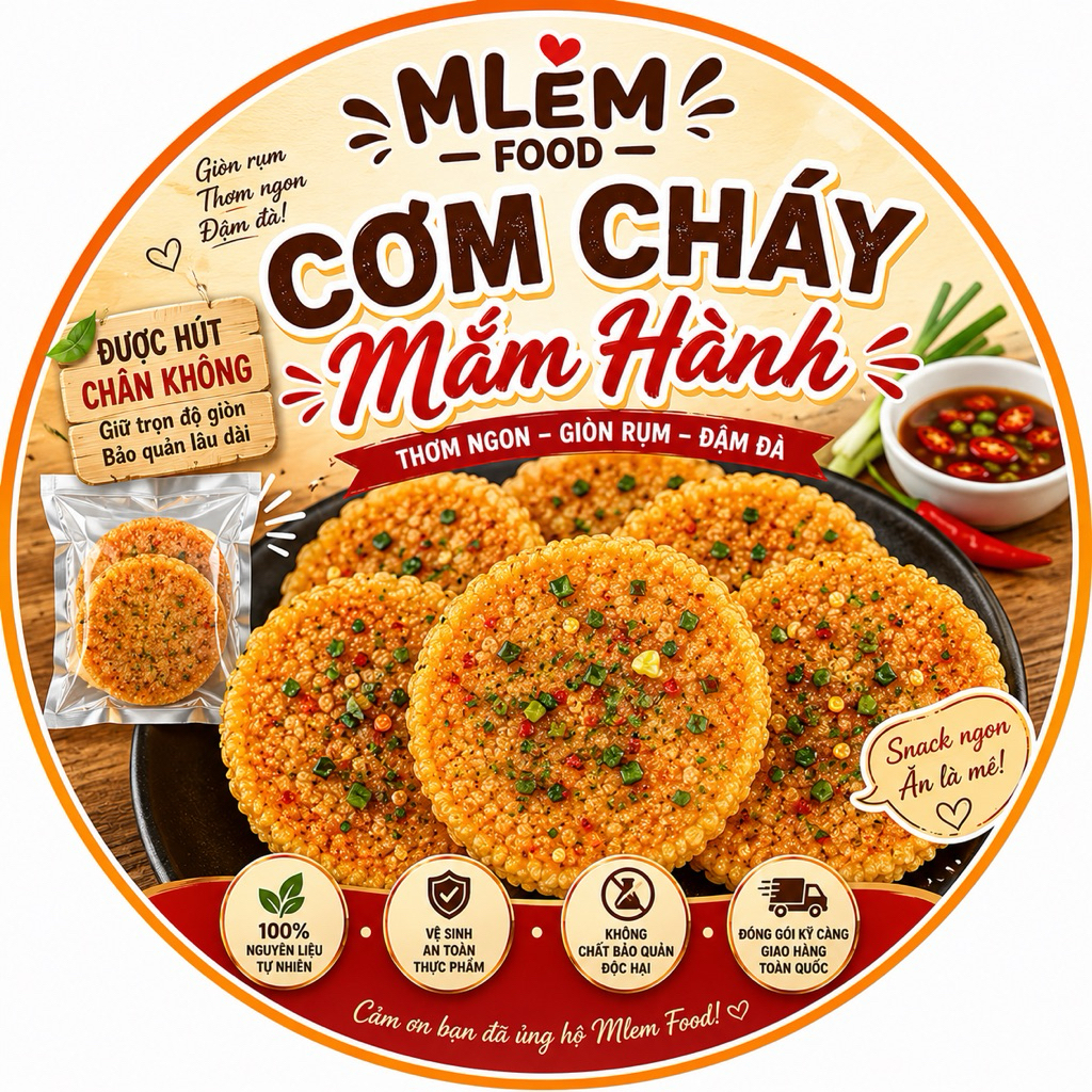 combo 12 túi ( mỗi túi 3 miếng) được hút chân không đậm vị mắm hành ớt nhà mlem food