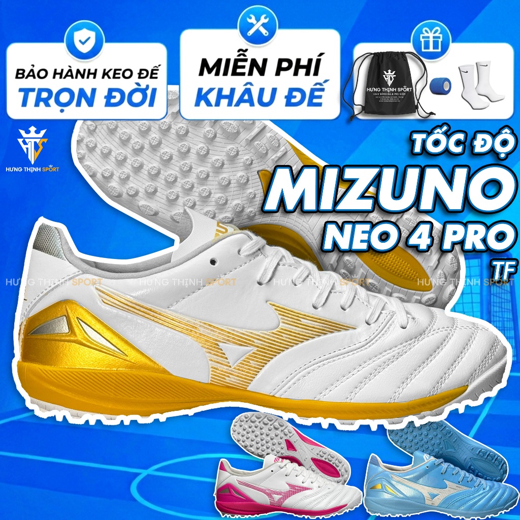 Giày Đá Bóng / Giày Đá Banh MIZUNO NEO 4 PRO |TF Sân Cỏ Nhân Tạo| Tặng Khâu Đế + Bảo Hành Keo Đế Trọ