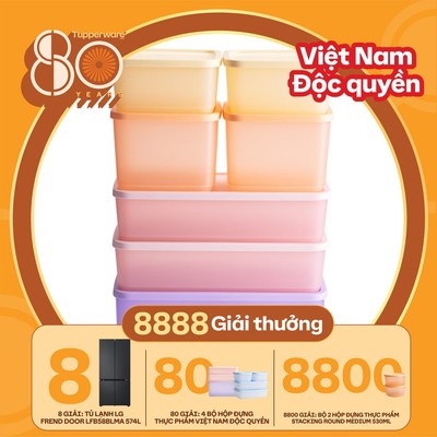 Bộ 7 hộp Tupperware trữ khô, trữ mát Cubix 650ml, 1L, 1.4L, 3.1L