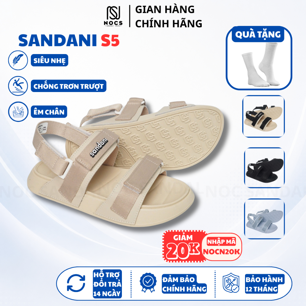 Dép Quai Hậu Nữ SANDANI S5 NOC Sandal 2 Quai Ngang Giày Nữ Đế Phylon Êm Bền Dễ Thương