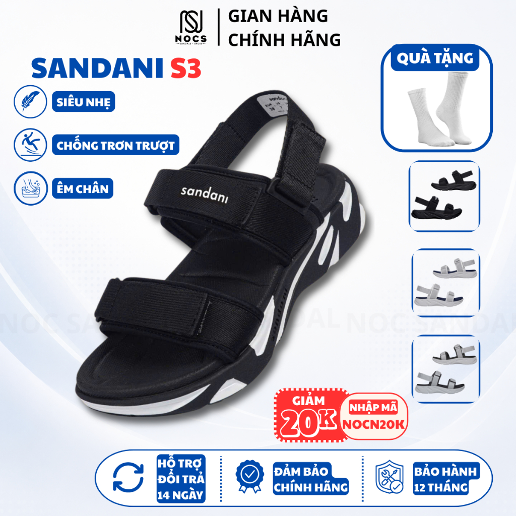 Dép Quai Hậu Nam SANDANI S3 NOC Giày Sandal Nữ 2 Quai Ngang Đế Phylon Nhẹ - Êm -Bền