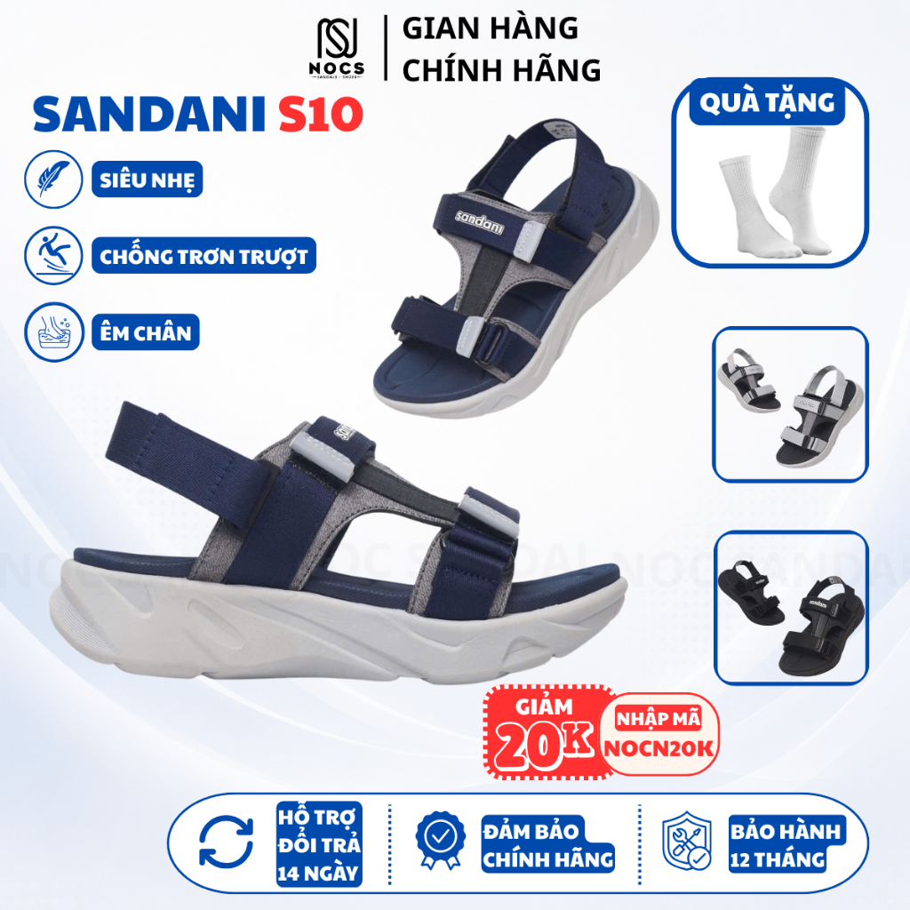 Dép Quai Hậu Nam Nữ S10 Quai Liền SANDANI NOC Sandal Nam Nữ Quai Liền Đế Phylon Êm Bền Dễ Thương