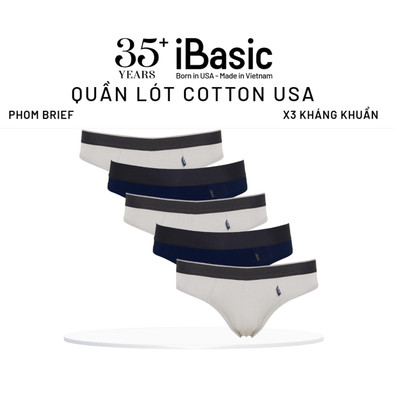 Combo 5 Quần lót nam iBasic phom tam giác thun cotton USA kháng khuẩn PANM045
