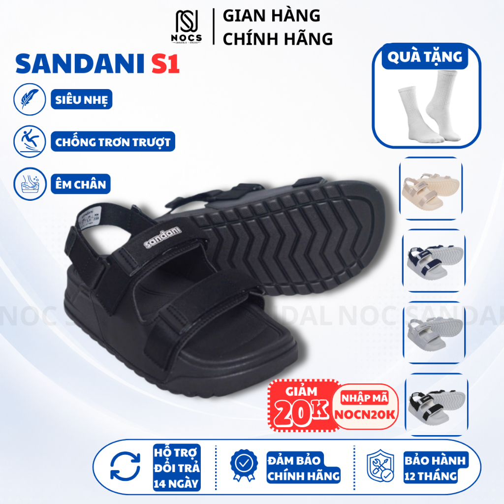 Dép Quai Hậu Nam NOC Sandal Nam, Giày xăng đan 2 quai liền quai hậu đế phylon đi học thời trang