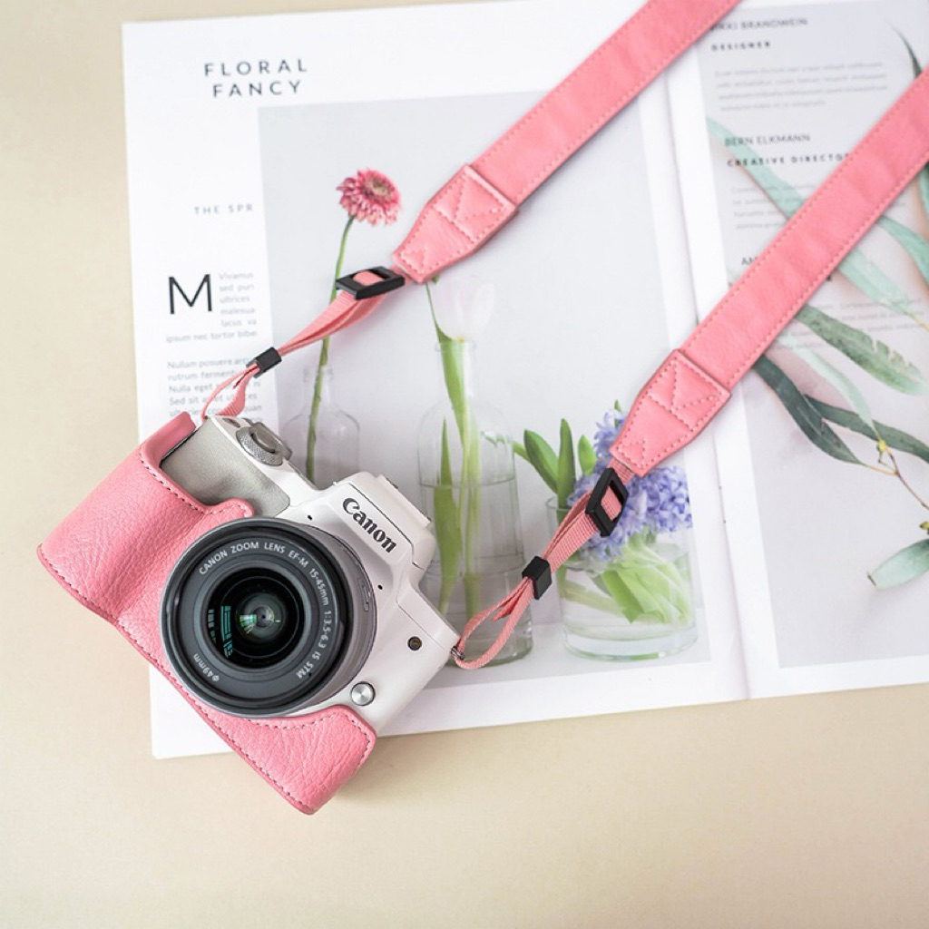Halfcase cho Canon M50 M50 mark2,ốp da bảo vệ máy ảnh Canon M50 M50 mark2