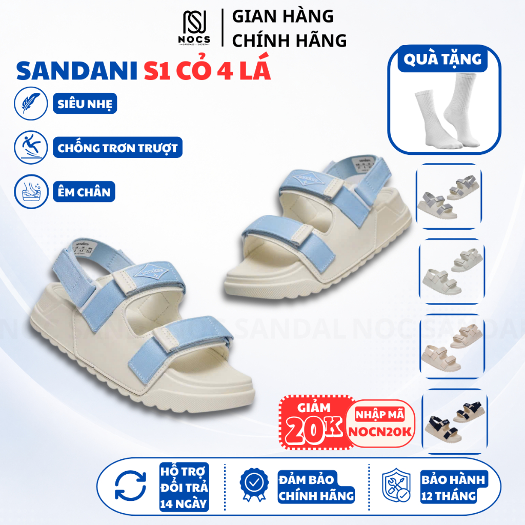 Giày Sandal Cỏ Bốn Lá Nữ SANDANI S1 NOC Dép Quai Hậu Nữ 2 Quai Ngang Giày Nữ Nhẹ-Bền-Dễ Thương