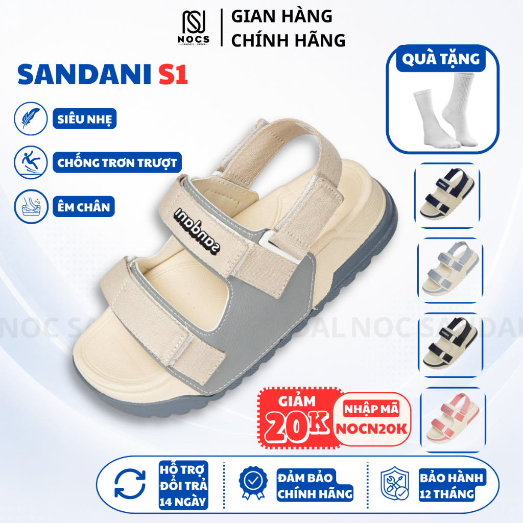 Giày Sandal Nữ SANDANI S1 NOC Dép Quai Hậu Nữ 2 Quai Ngang Nhiều Màu Nhẹ-Bền-Dễ Thương