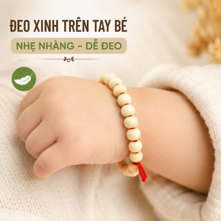 Vòng dâu tằm đeo tay cho bé, hạt dâu tằm tự nhiên dây co giãn cho trẻ sơ sinh và trẻ nhỏ ngủ ngon