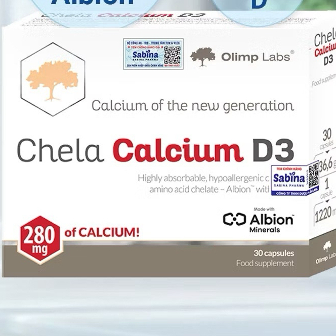 Canxi Chela Calcium D3-Thực phẩm bảo vệ sức khỏe hỗ trợ bổ sung canxi và D3 cho bà bầu, sau sinh 36.