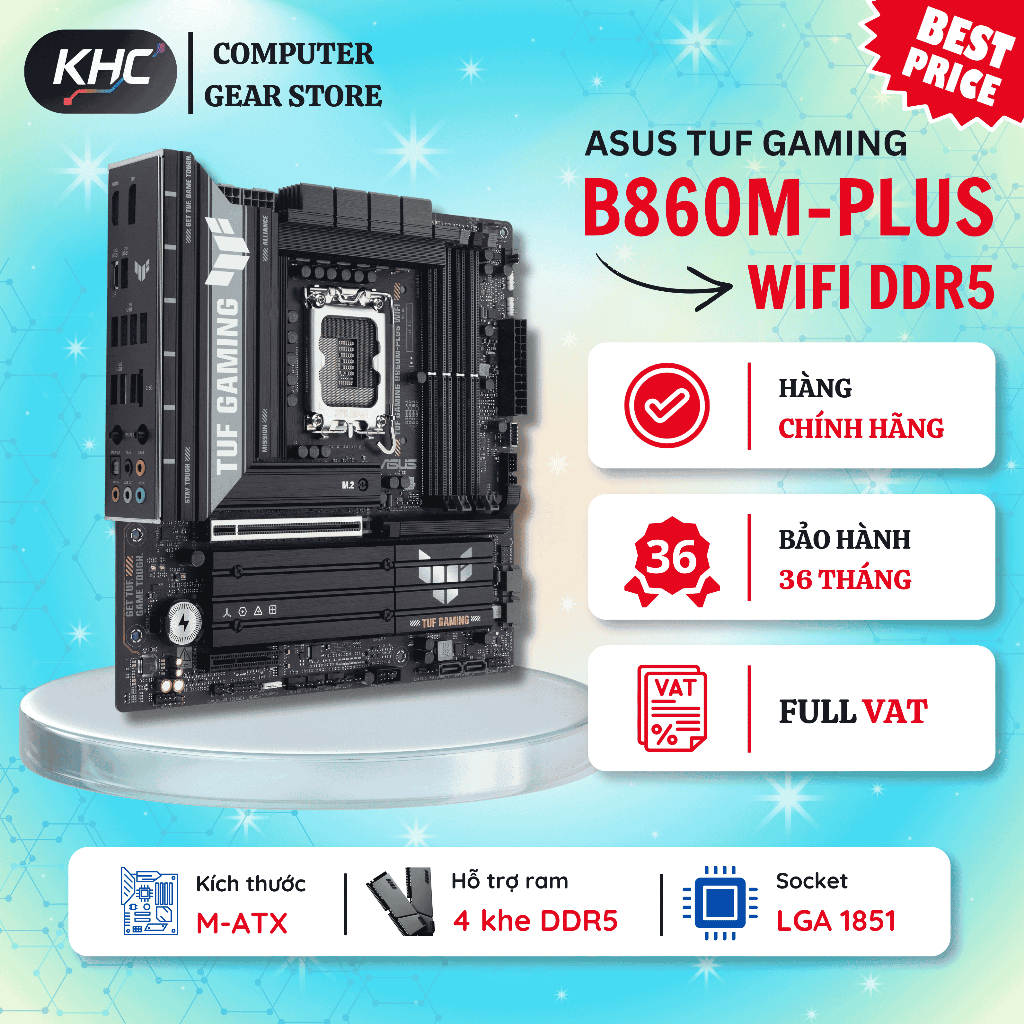 MAINBOARD ASUS TUF GAMING B860M PLUS WIFI DDR5 (FULL VAT)