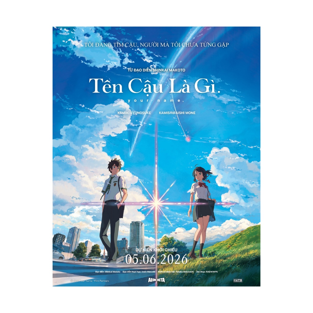 Poster A3 Your Name: Tên Cậu Là Gì 2026 - Quà tặng Poster Your Name Aeon Beta