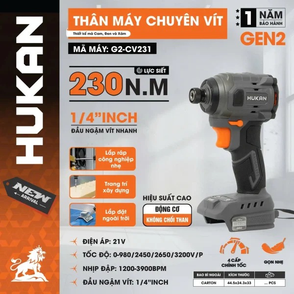 Thân máy chuyên vít G2-CV231Thân máy chuyên vít Hukan G2-CV231