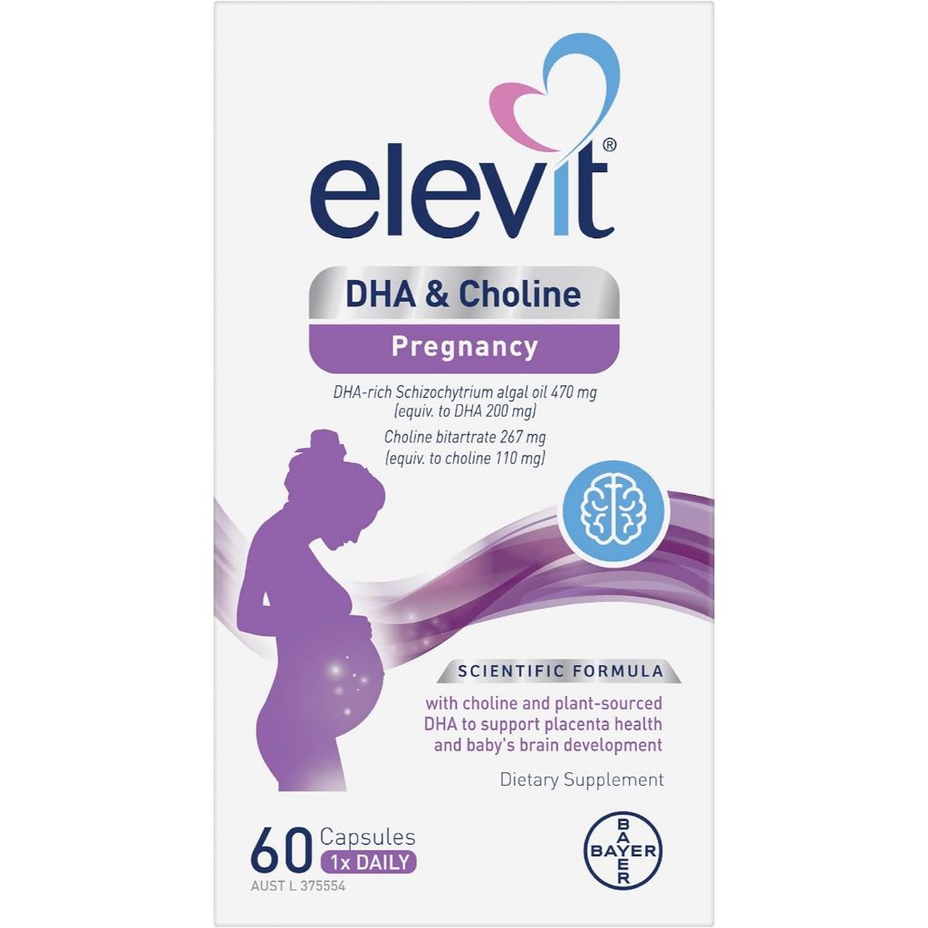 Elevit DHA + Choline Pregnancy supplement Supports Baby's Brain & Central Nervous System Development