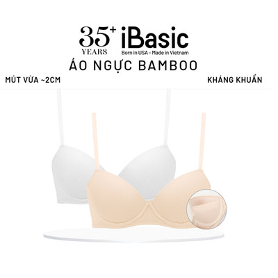 Áo ngực mút vừa không gọng vải bamboo iBasic BRAW176
