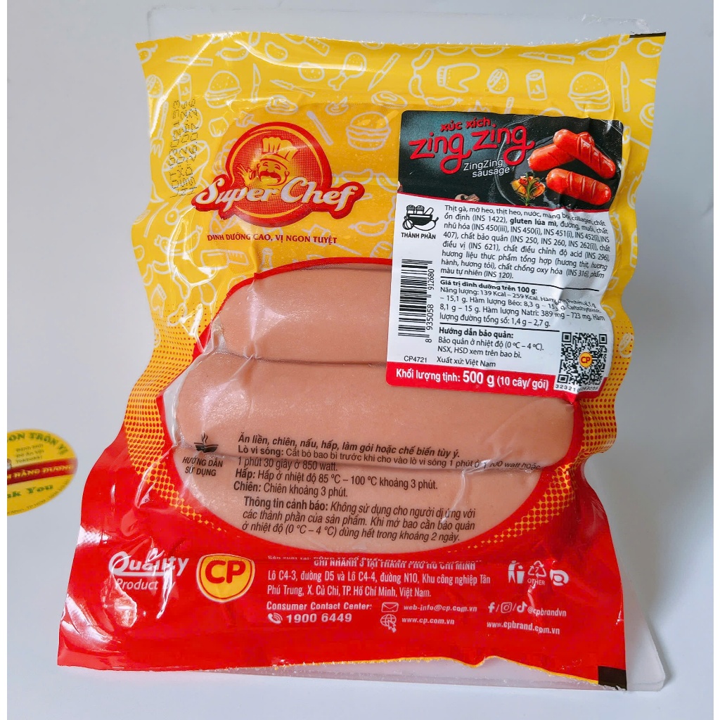 XÚC XÍCH ĐỨC CP ZING ZING GÓI 500G