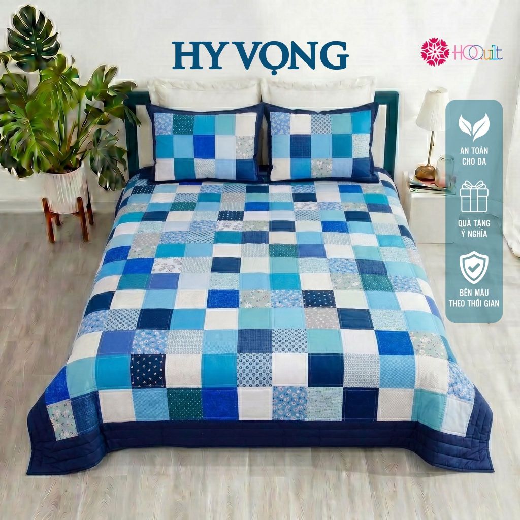 Chăn - Mền Quilt, Mẫu Quilt The Light Of Hope Ghép Vải Thủ Công Chăn Handmade Trang Trí - HQQUILT