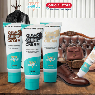 Kem Đánh Bóng Giày Siêu Nhanh MINSU Quick Shine Shoe Cream M7946 Xi Kem Đánh Bóng Tức Thì và Cung Cấp Dưỡng Da Nhẹ.
