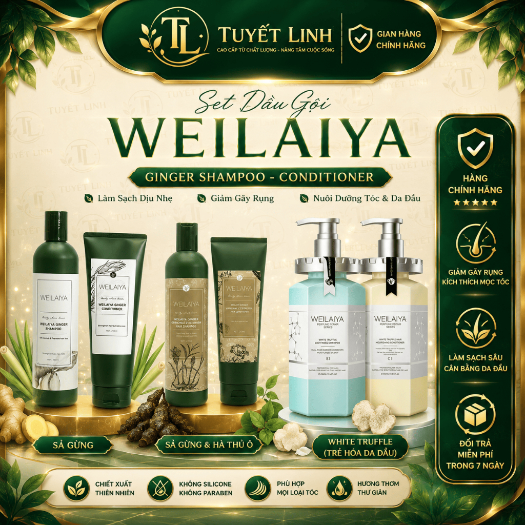 Dầu Gội Xả Gừng Weilaiya Ginger Shampoo 400ml
