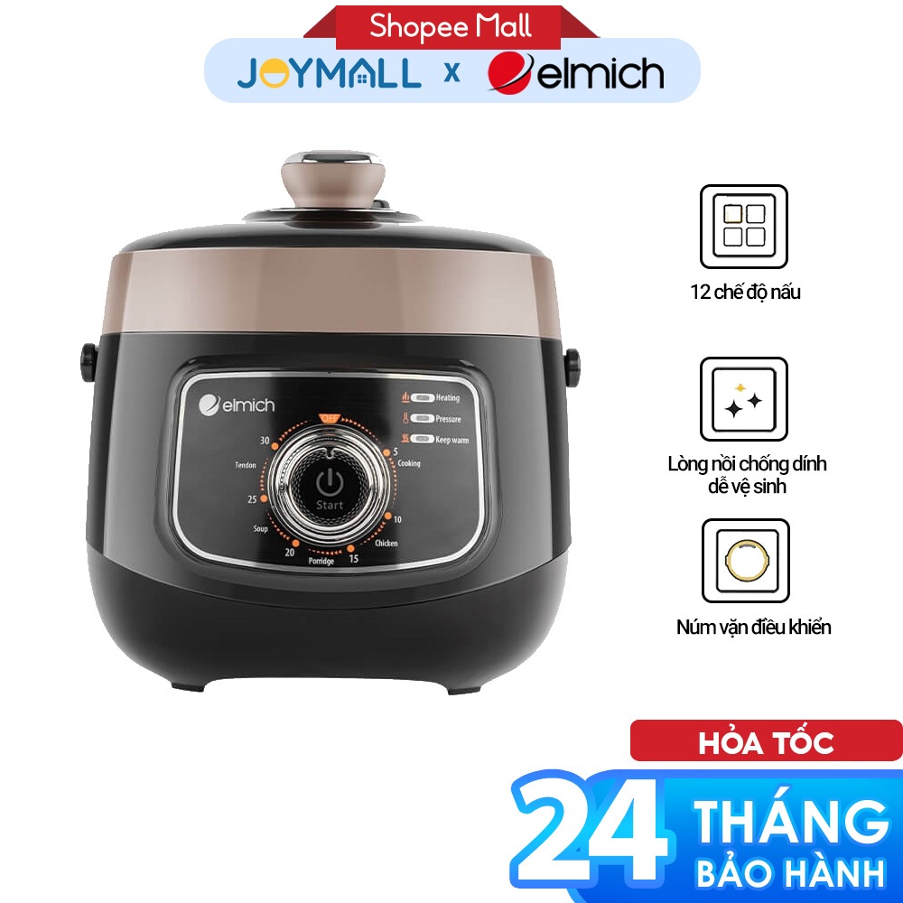 Nồi Áp Suất Cao Cấp Đa Năng Elmich PCE-1805 2,5L, Hàng Chính Hãng, Nút Xả Áp Từ Xa - JoyMall