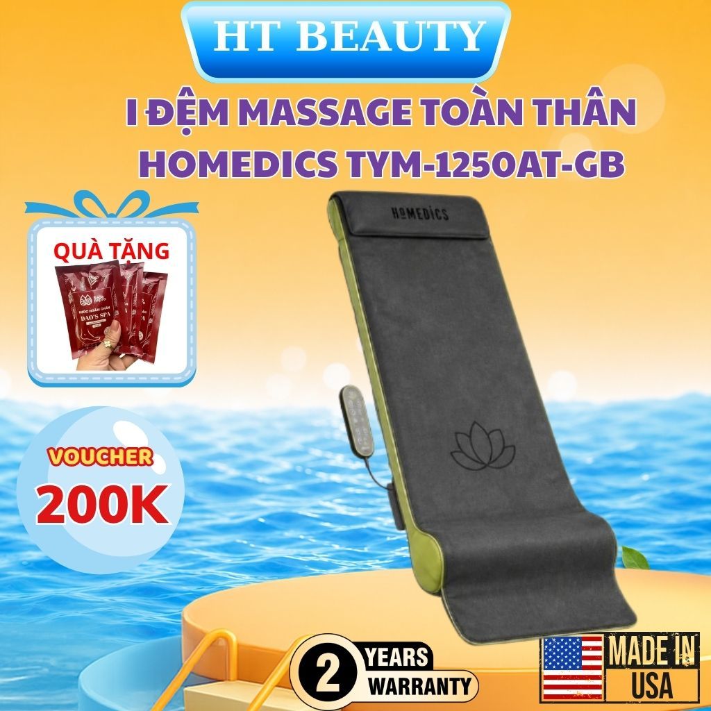 Đệm massage khí nén HoMedics TYM-1250-GB - HT Beauty Nhập Khẩu Mỹ Chính Hãng - Bảo Hành 2 năm