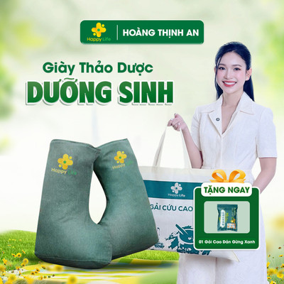Giày Thảo Dược Dưỡng Sinh Ngải Cứu Cao Cấp Happy Life