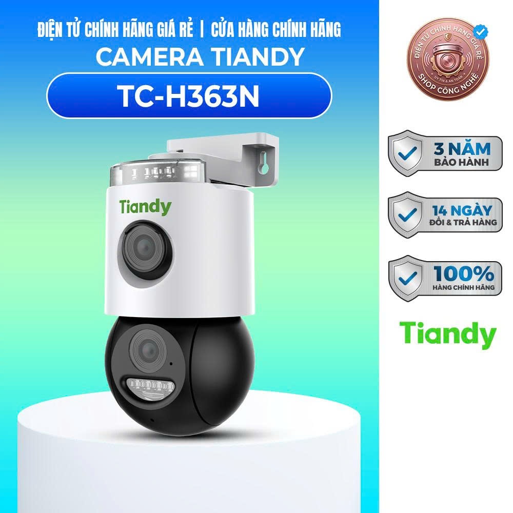 Camera Ngoài Trời 2 Mắt Tiandy WIFI TC-H363N 6MP - Chống Nước - Bảo Hành Chính Hãng 2 Năm