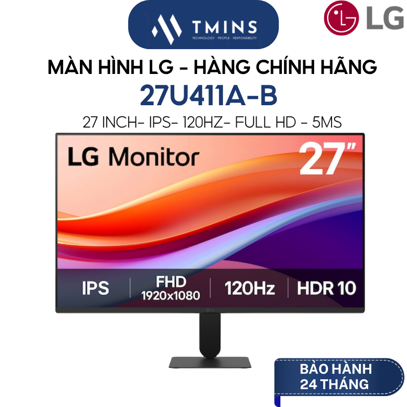 Màn Hình LG 27U411A-B (27 inch - IPS - FHD - 120Hz - 5ms) 4 phía không viền - Hàng chính hãng