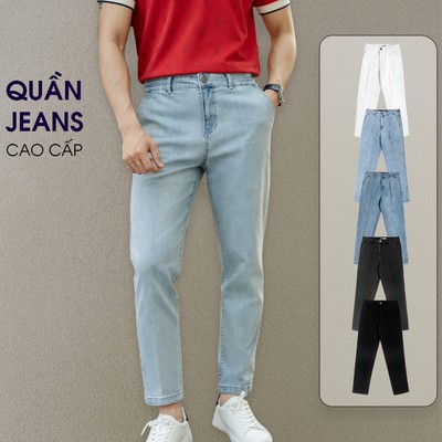 Quần Jeans Dài Cao Cấp Trousers Xanh Nhạt - Luôn Tặng Hộp Đóng – BY COTTON