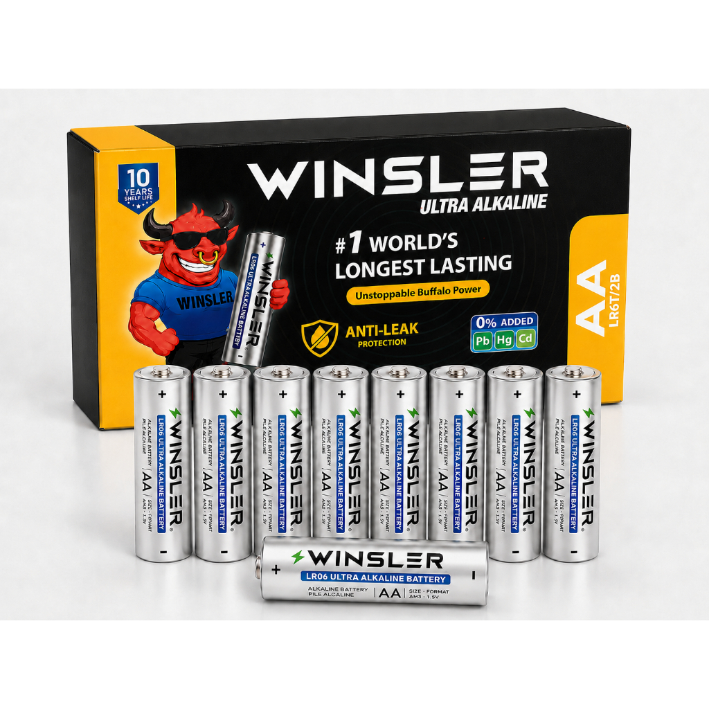 Pin WINSLER AA/AAA 16 viên Alkaline 1.5V, sức mạnh vượt trội, tuổi thọ dài lâu, Pin không sạc lại