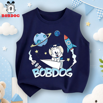 Áo ba lỗ bé trai BOBDOG chất liệu cotton in hình linh vật cho bé