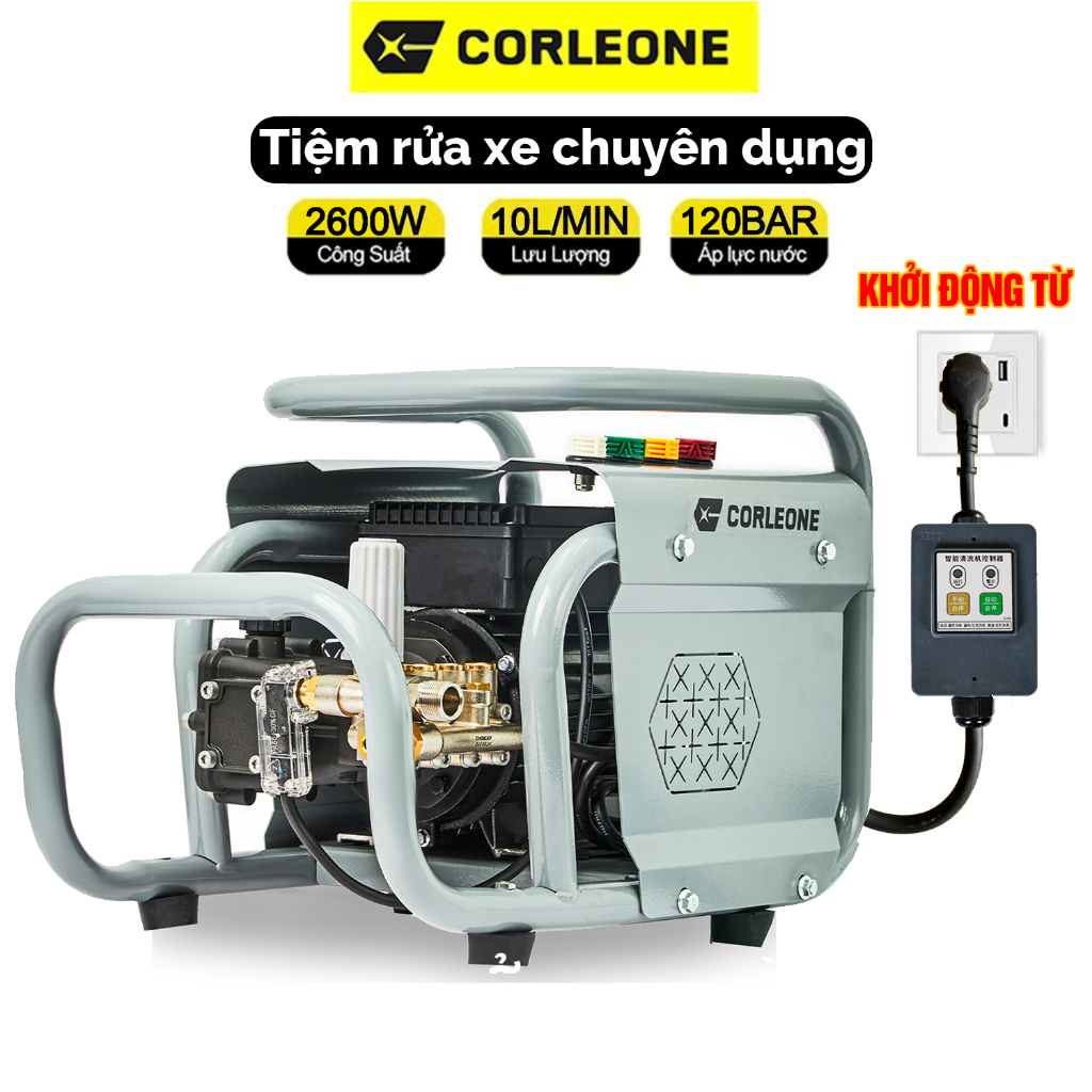 [Khởi động từ tăng độ bền máy] Máy rửa xe Colorone G500 MAX 2600W-120BAR động cơ cảm ứng từ, đầu bơm