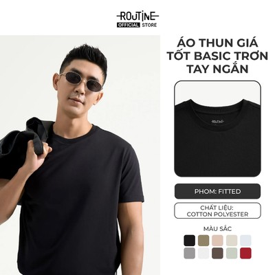 [🔥HOT] Áo Thun Trơn Basic Tay Ngắn Vải Cotton Poly Spandex Form Fitted - Routine 10S26TSS074