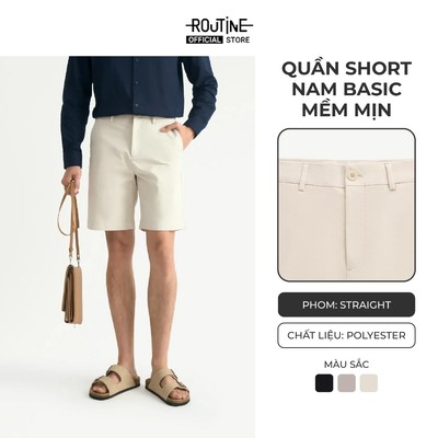 [🔥HOT] Quần Short Nam Trơn Vải Dobby Texture Form Straight - Routine 10S26PSH028