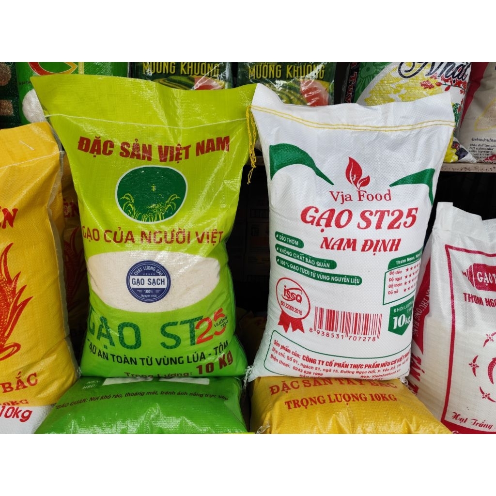 Gạo St25 lúa tôm - Gạo St 25 Nam Định xát mộc bao 10kg