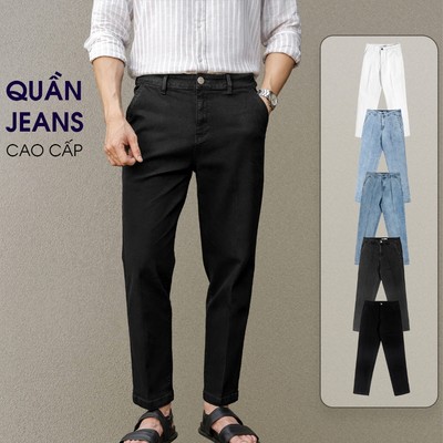Quần Jeans Dài  Cao Cấp Trousers 3 Màu Đen - Trắng - Xám - Luôn Tặng Hộp Đóng – BY COTTON