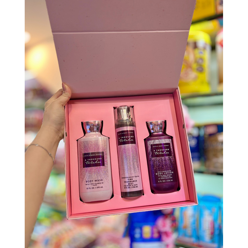 Set Quà Tặng 3 Món BBW Hương A Thousand Wishes (Sữa Tắm + Lotion + Body Mist) Mỹ